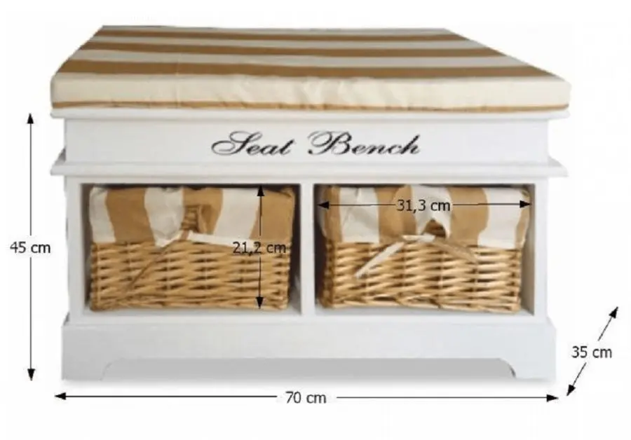 Bancheta Tempo Kondela Seat Bench 4 (White/Honey)