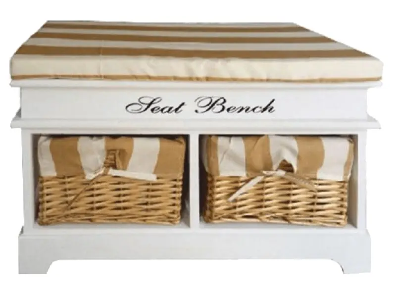 Bancheta Tempo Kondela Seat Bench 4 (White/Honey)