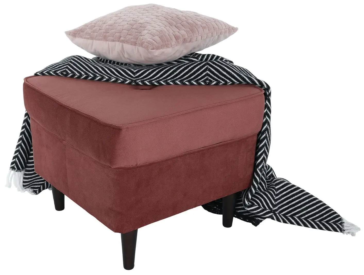 Puf Tempo Kondela Rufino 3 (Antique Pink/Walnut)