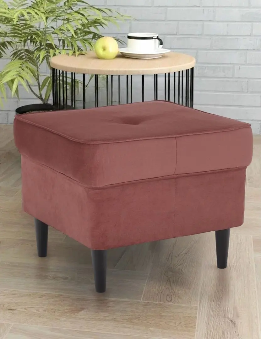 Puf Tempo Kondela Rufino 3 (Antique Pink/Walnut)