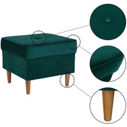 Puf Tempo Kondela Rufino 3 (Green/Walnut) Thumb