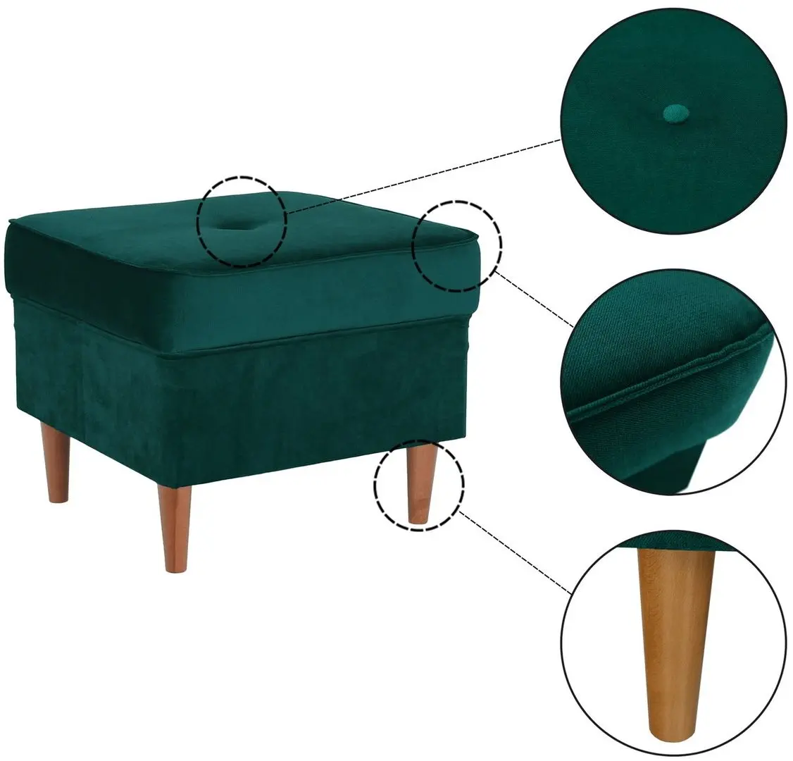 Puf Tempo Kondela Rufino 3 (Green/Walnut)