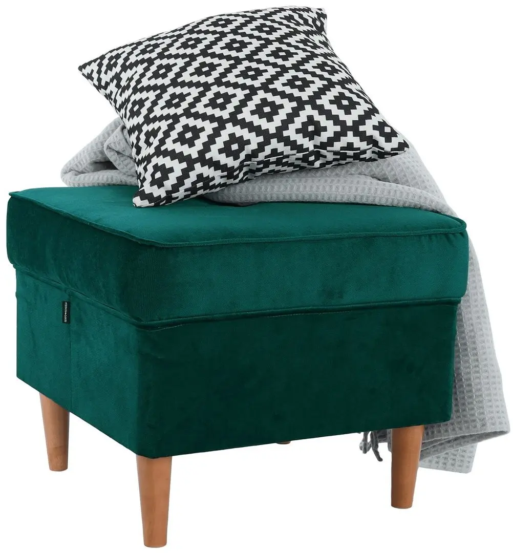 Puf Tempo Kondela Rufino 3 (Green/Walnut)