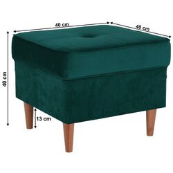 Puf Tempo Kondela Rufino 3 (Green/Walnut) Thumb