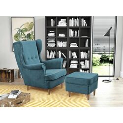 Пуф Tempo Kondela Rufino 3 (Petrol/Beech) Thumb