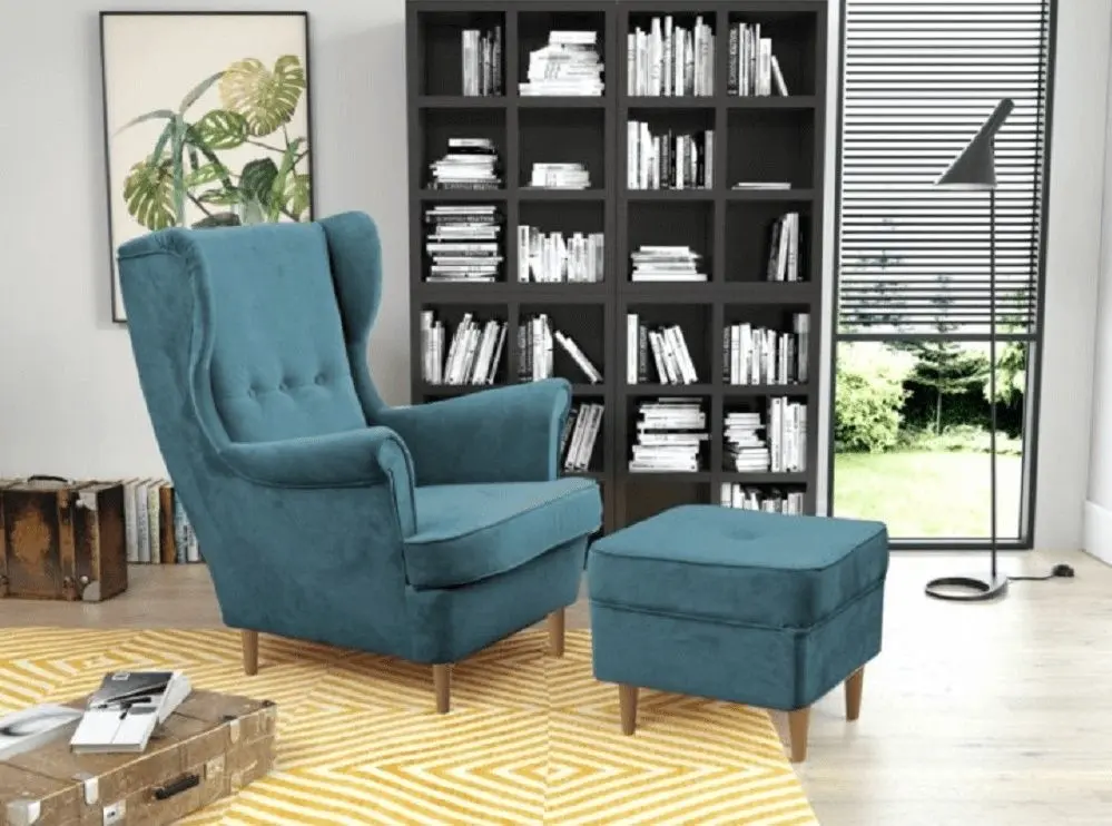 Пуф Tempo Kondela Rufino 3 (Petrol/Beech)