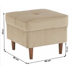 Puf Tempo Kondela Rufino New (Golden Beige/Walnut) Thumb