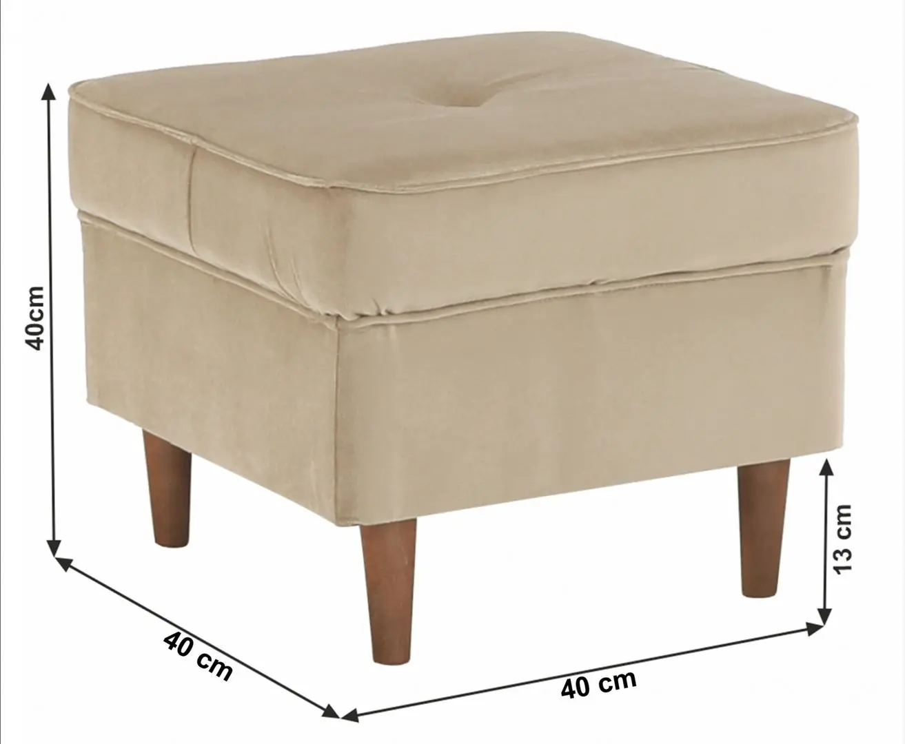 Puf Tempo Kondela Rufino New (Golden Beige/Walnut) - 7