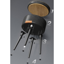 Пуф Vasagle Ekho LOM005B01 (Ink Black) Thumb