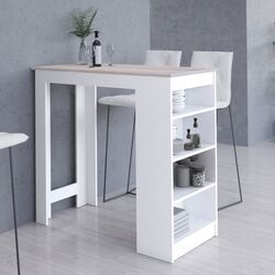 Masa de bar Akord 115х50х103 cu rafturi (White/Sonoma Oak) Thumb
