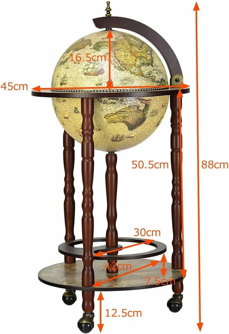 Masa de servit bar Costway HW58775 (Brown/Beige)