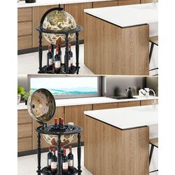 Барный сервировочный стол Costway JV10057 (Black/Beige) Thumb
