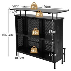 Барный стол Costway JV10836DK (Black) Thumb