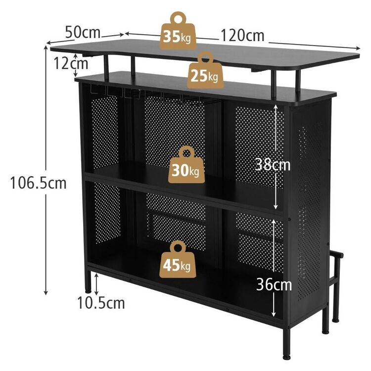 Барный стол Costway JV10836DK (Black)