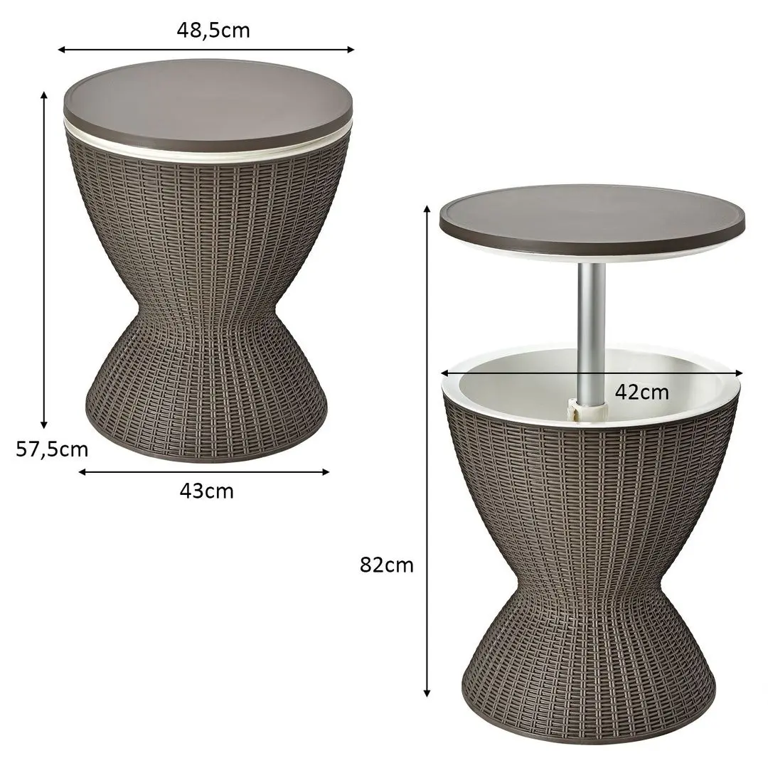 Masa de bar cu frapiera pentru servire Costway OP70810CF (Brown) - 4