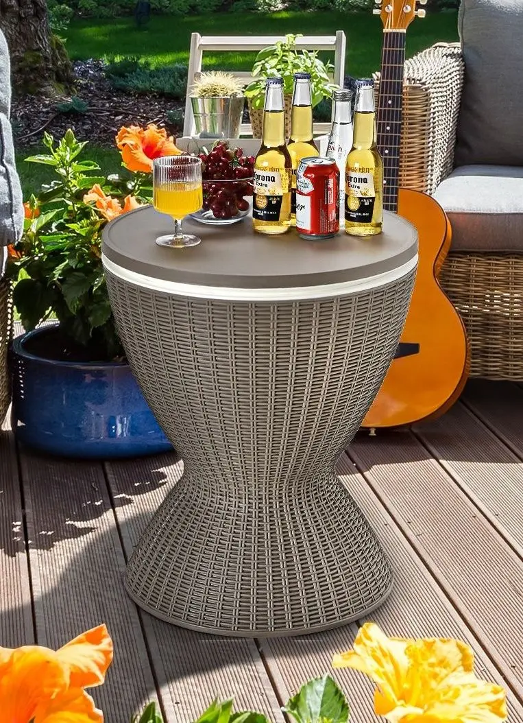 Masa de bar cu frapiera pentru servire Costway OP70810CF (Brown)