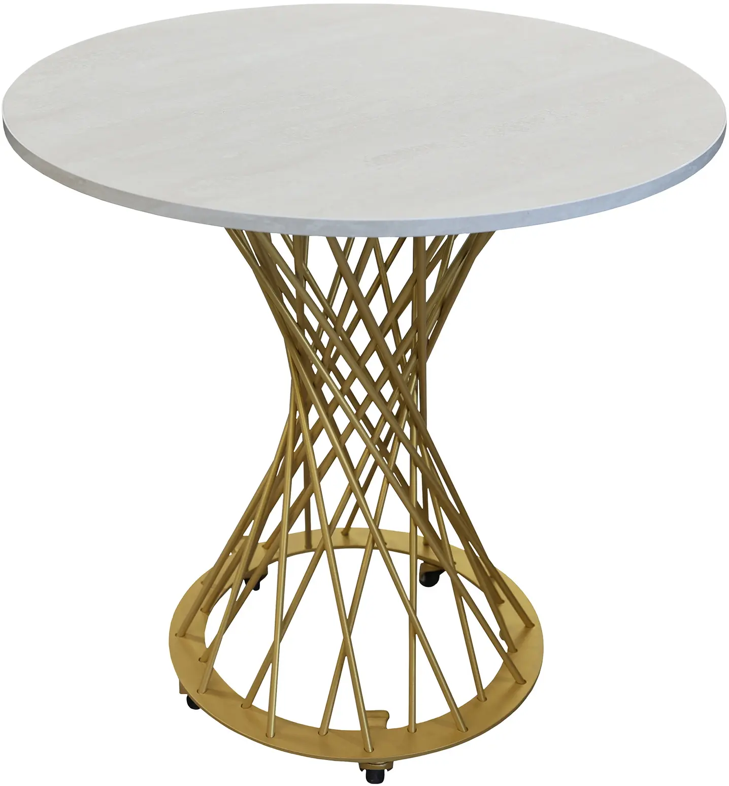 Masa de bar DP Safira Evenimente cu role 80x80 (White/Gold)