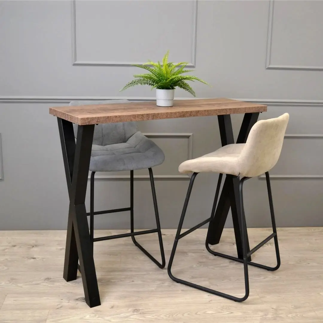 Барный стол DP Xena 1200x400 (Dark Wood/Black) - 5