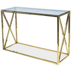 Masa auxiliara Signal Elise C 120x40 (Glass/Gold) Thumb