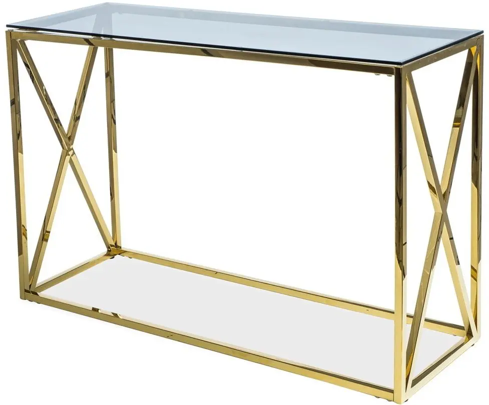 Masa auxiliara Signal Elise C 120x40 (Glass/Gold) - 3