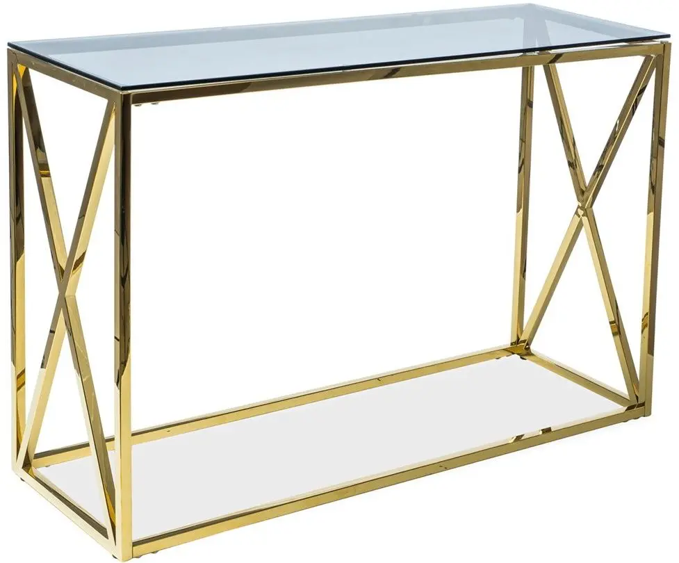 Masa auxiliara Signal Elise C 120x40 (Glass/Gold)