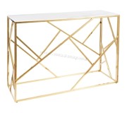 Masa auxiliara Signal Escada C II 120x40 (White Marble Effect/Gold)