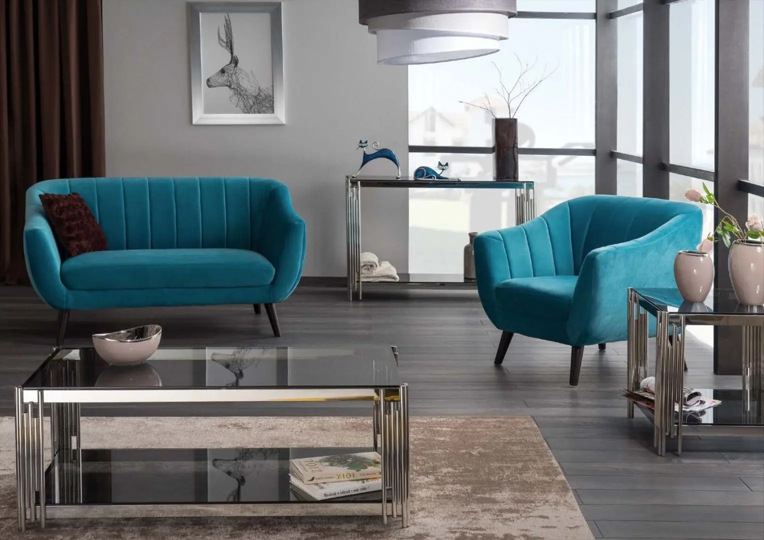 Консольный стол Signal Fossil C 120x40 (Smoked Glass/Chrome)