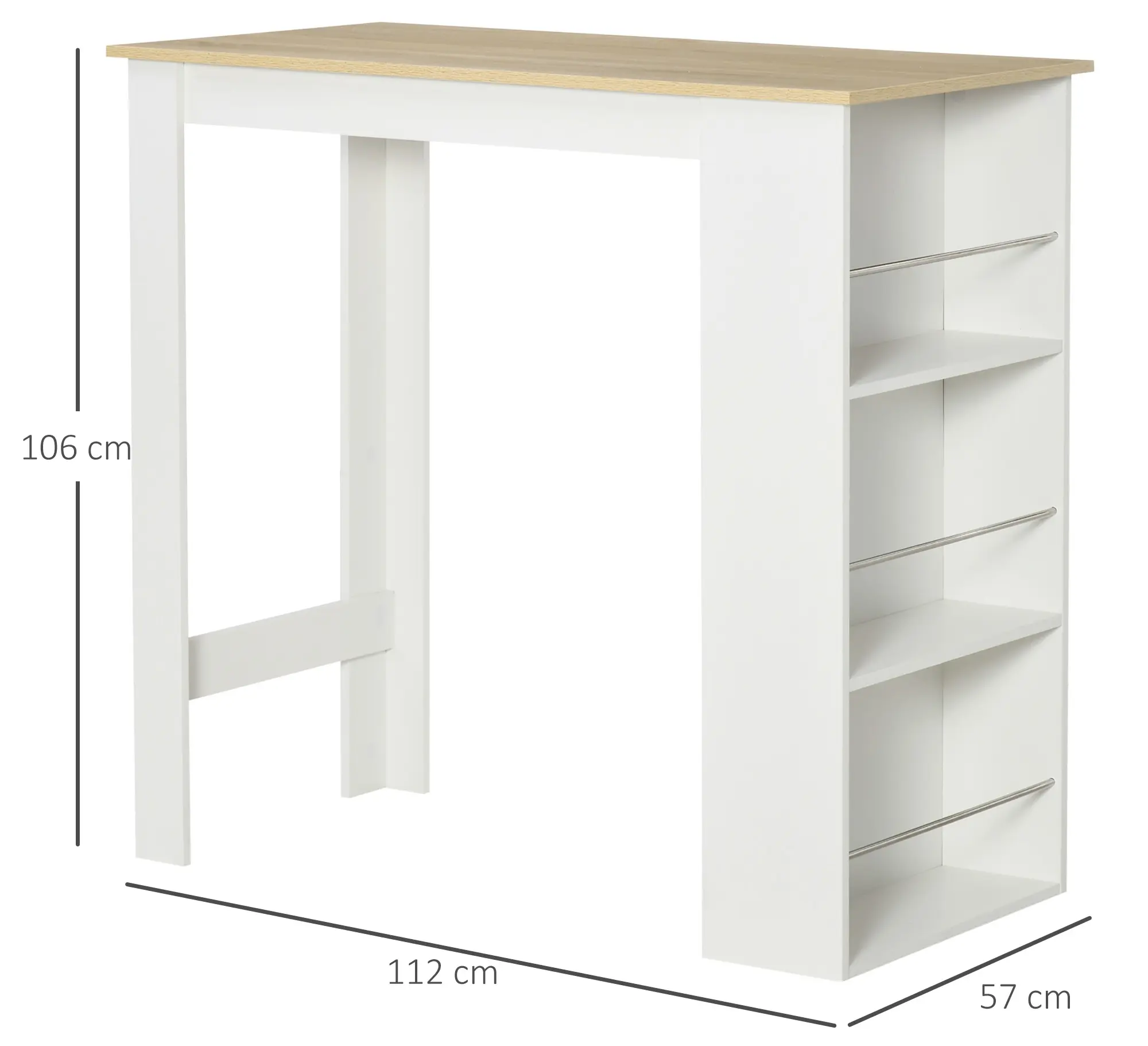 Барный стол Homcom 835-390WT (White) - 4