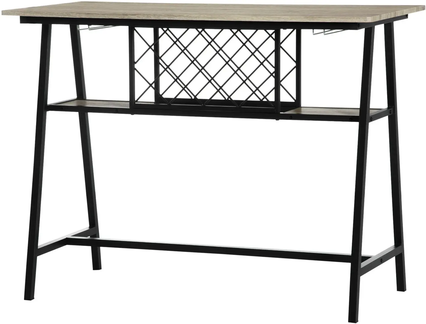 Masa de bar Homcom 835-698V00RB 120x60x91 cm (Wood/Black) - 2
