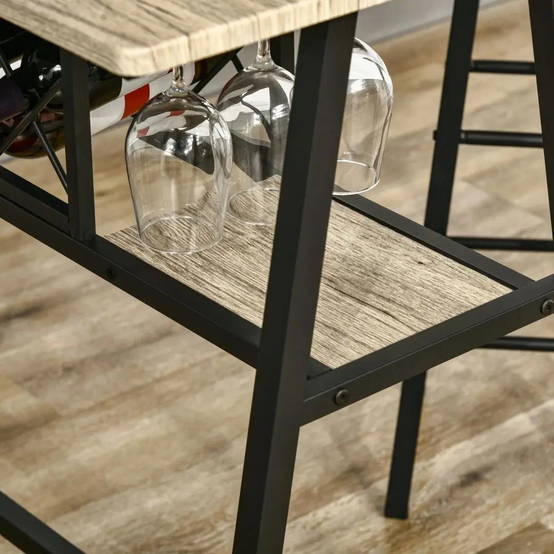Masa de bar Homcom 835-698V00RB 120x60x91 cm (Wood/Black) - 5