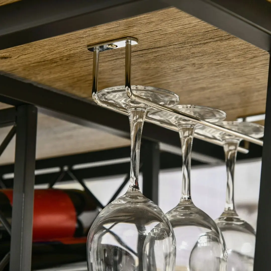 Masa de bar Homcom 835-698V00RB 120x60x91 cm (Wood/Black) - 6