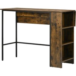 Masa de bar Homcom 835-785V00RB 120x76x91 cm (Rustic Brown) Thumb