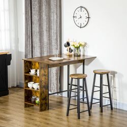 Masa de bar Homcom 835-785V00RB 120x76x91 cm (Rustic Brown) Thumb