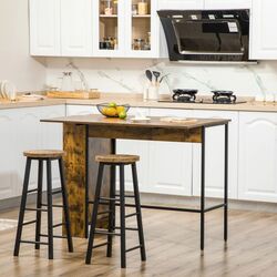 Masa de bar Homcom 835-785V00RB 120x76x91 cm (Rustic Brown) Thumb