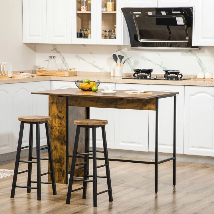 Masa de bar Homcom 835-785V00RB 120x76x91 cm (Rustic Brown)