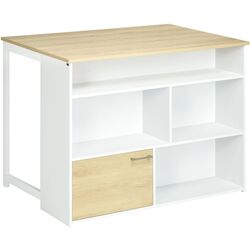 Барный стол Homcom 835-953V00WT 116x79x91 cm (White/Natural Wood) Thumb