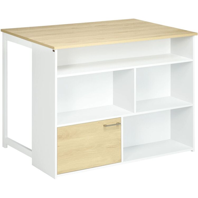 Барный стол Homcom 835-953V00WT 116x79x91 cm (White/Natural Wood)