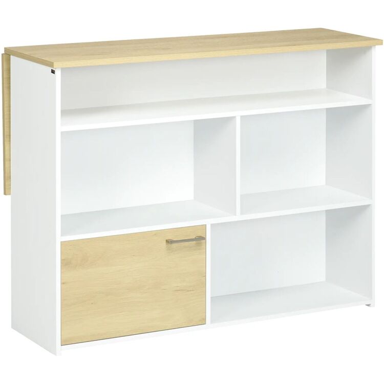 Барный стол Homcom 835-953V00WT 116x79x91 cm (White/Natural Wood)