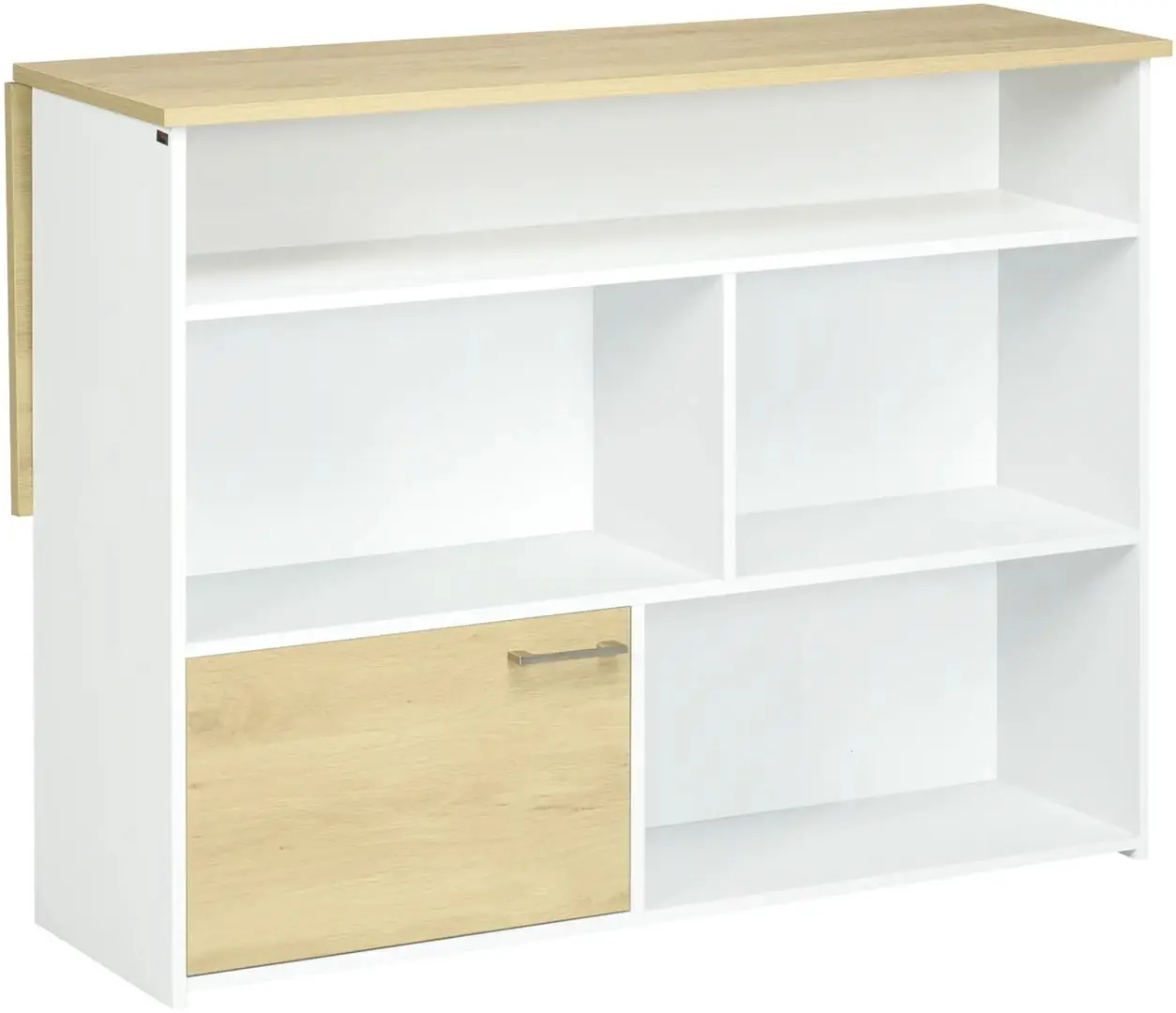 Masa de bar Homcom 835-953V00WT 116x79x91 cm (White/Natural Wood)