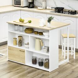 Барный стол Homcom 835-953V00WT 116x79x91 cm (White/Natural Wood)