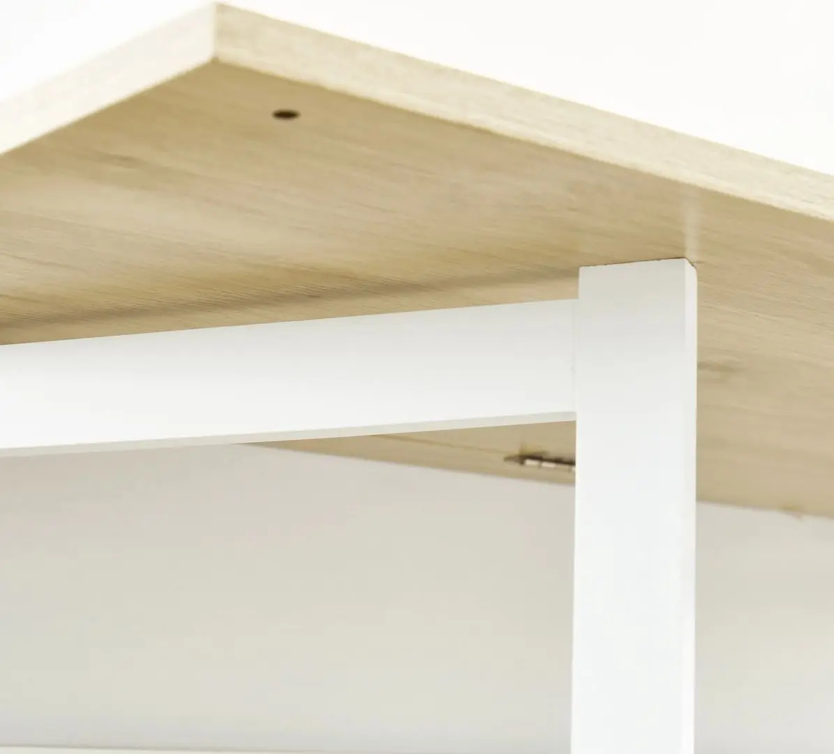 Masa de bar Homcom 835-953V00WT 116x79x91 cm (White/Natural Wood)