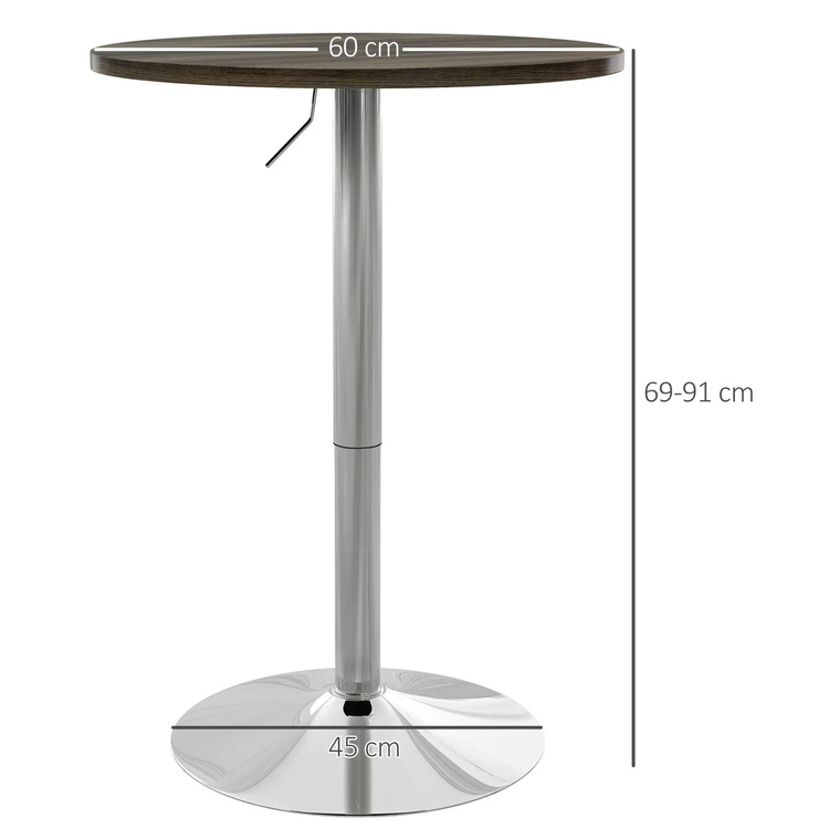 Masa de bar Homcom 83A-087V80DW (Dark Walnut)