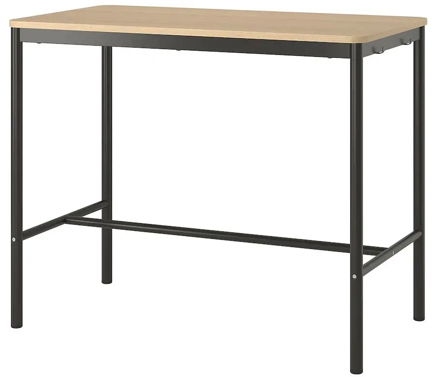 Стол Ikea Tommaryd 130x70x105 (Дубовый Шпон Беленый/Антрацит)