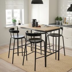 Стол Ikea Tommaryd 130x70x105 (Дубовый Шпон Беленый/Антрацит) Thumb