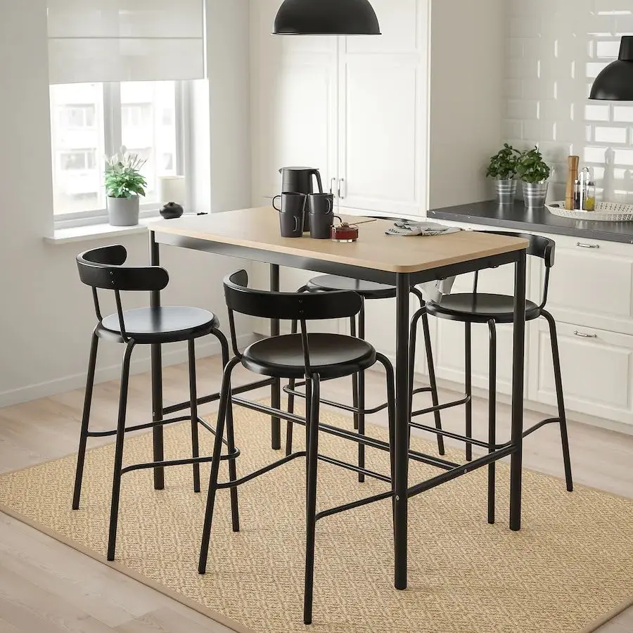 Стол Ikea Tommaryd 130x70x105 (Дубовый Шпон Беленый/Антрацит) - 2