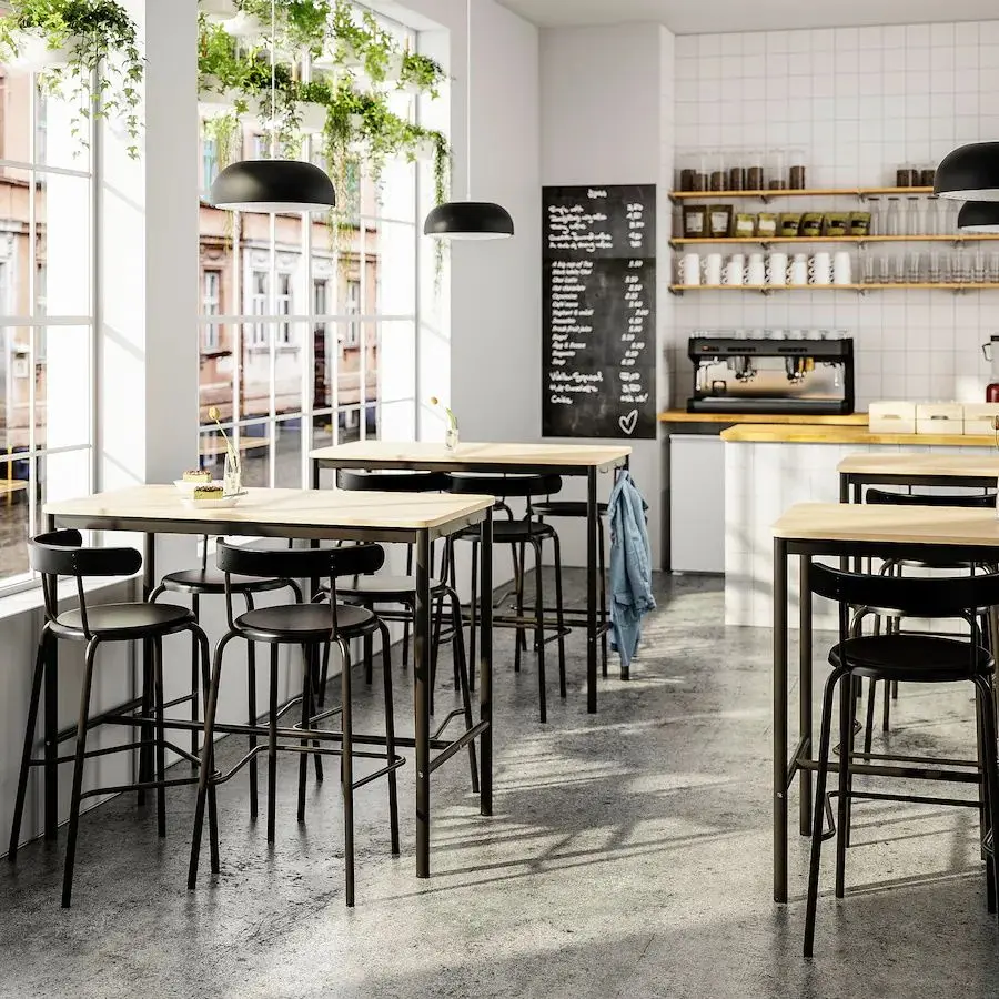 Стол Ikea Tommaryd 130x70x105 (Дубовый Шпон Беленый/Антрацит) - 3