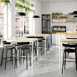 Стол Ikea Tommaryd 130x70x105 (Дубовый шпон Беленый/Белый) Thumb