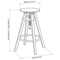Set masa scaune Ikea Haverud/Dalfred 2 taburete 105cm (Negru/Negru) Thumb