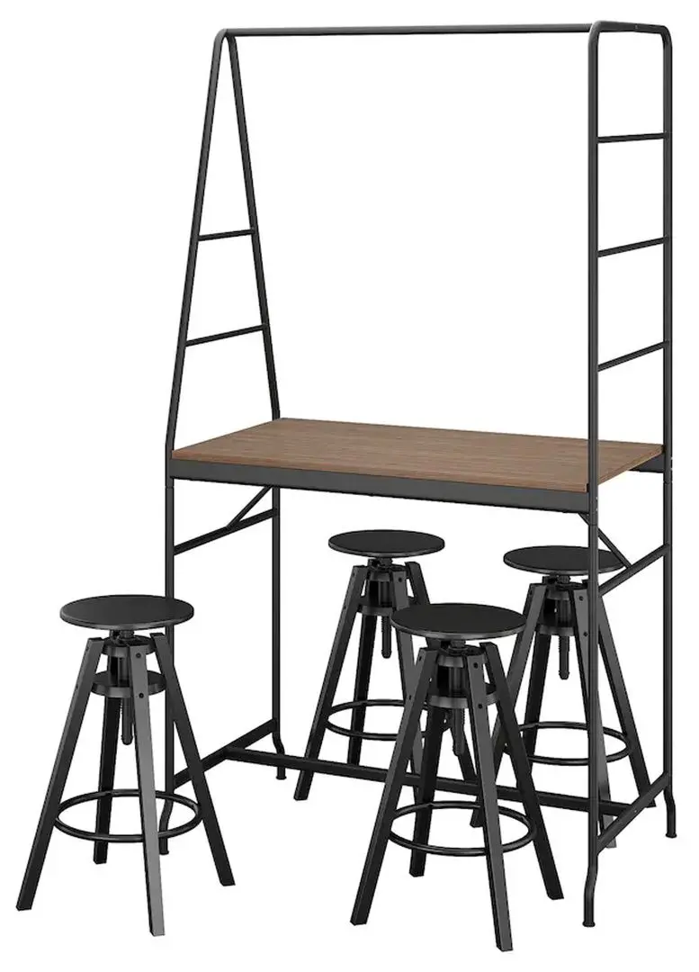 Обеденный набор Ikea Haverud/Dalfred 105см 1+4 (Черный)