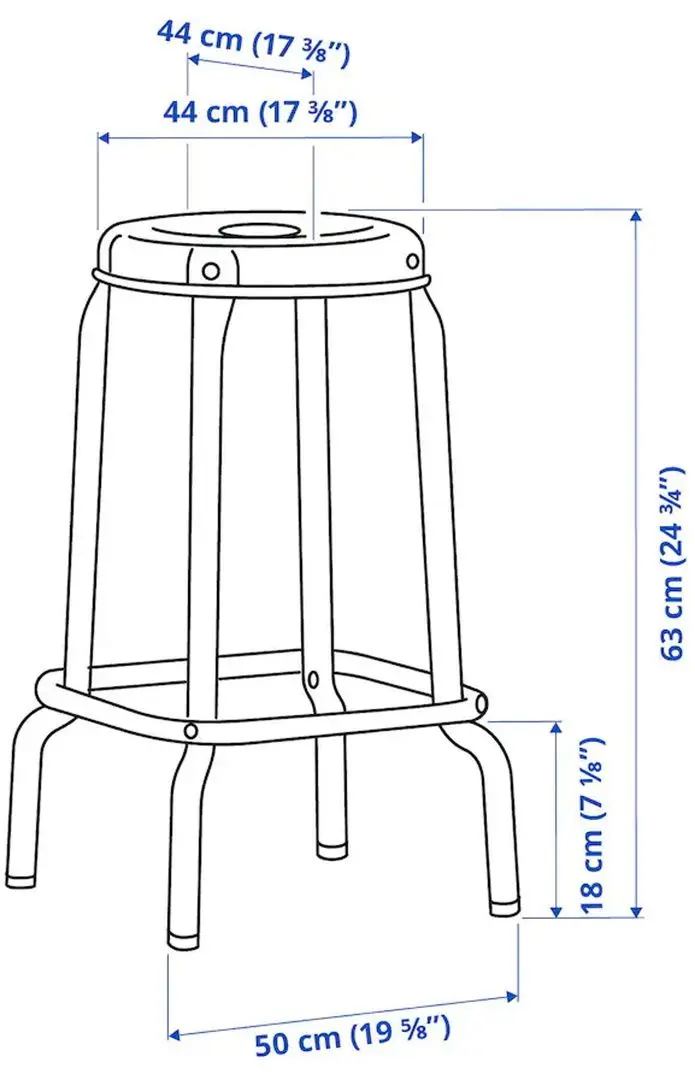 Set masa scaune Ikea Haverud/Raskog 4 taburete 105cm (Negru/Negru) - 2